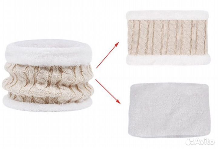 Детский набор шапка шарф снуд и перчатки 3-7 лет