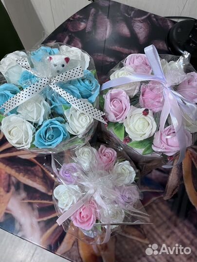Букет из мыльных роз