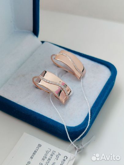 Новые золотые серьги 585 пробы, вес 3,32гр