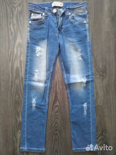 Джинсы тонкие и утепл.122-134р (7-9л)