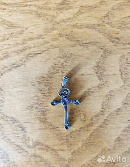 Антикварный крест с аметистом