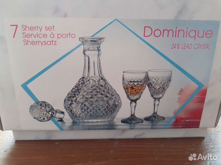 Штоф и 5 рюмок, Богемия, в коробке