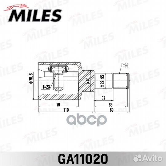 ШРУС ford focus II Cb4 08-11 внутр. лев. GA1102