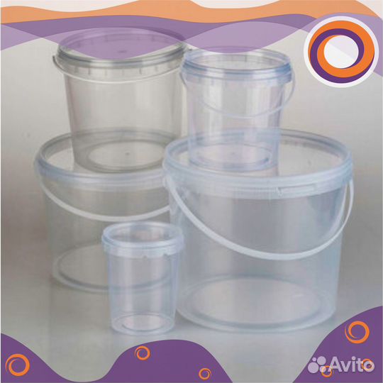 Ведро прозрачное пластиковое