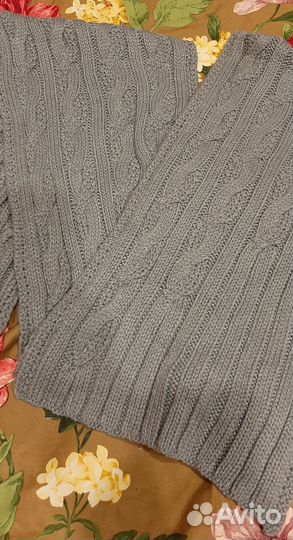 Шарф вязка косичка, акрил/полиэстер,новый