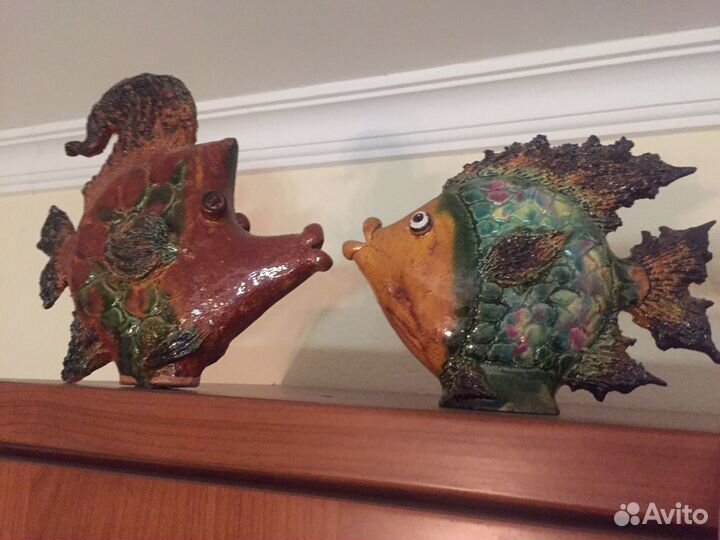 Рыбки керамика цветная