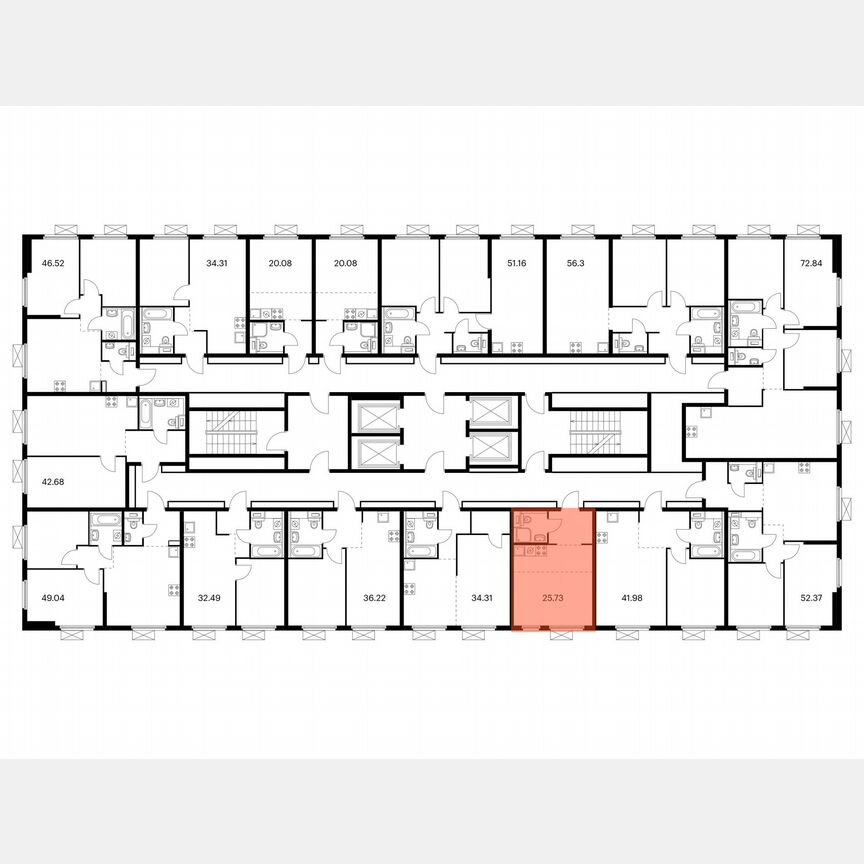 Квартира-студия, 25,7 м², 33/33 эт.