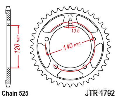 Звезда ведомая JTR1792.48ZBK