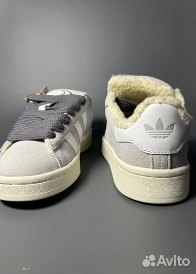 Кроссовки Adidas Campus Grey с мехом