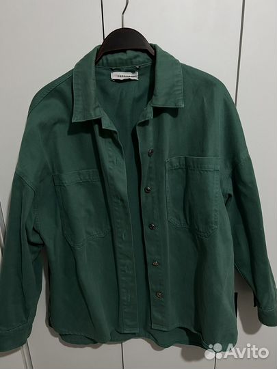 Рубашка зеленая мужская topshop