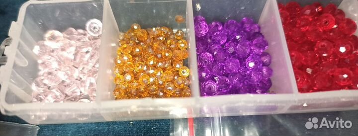 Бусины для рукоделия горный хрусталь, набор