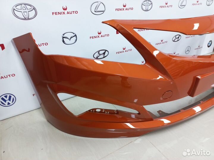 Бампер передний Hyundai Solaris 14-17 Оранжевый