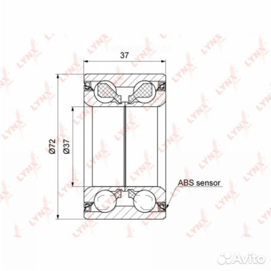 Lynxauto WB-1289 Комплект подшипника ступицы колеса перед