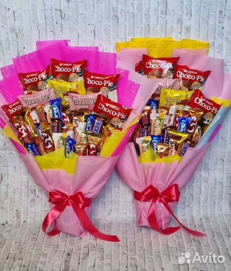 Большой букет с конфетами и киндерами