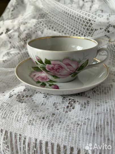 Чашка с блюдцем СССР дулево