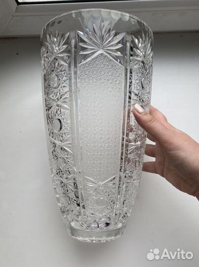 Большая хрустальная ваза Bleikristall гдр