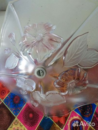 Ваза цветное стекло двухярусная