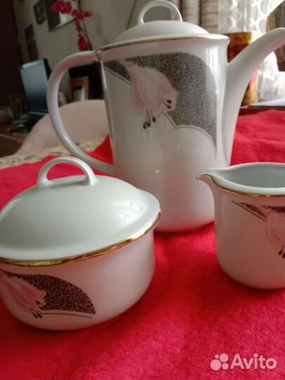 Сервиз чайно кофейный на 12 персон гдр эдельвейс