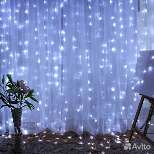 Гирлянда штора новая