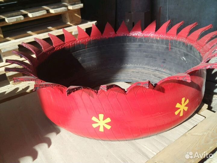 Клумба из автопокрышки