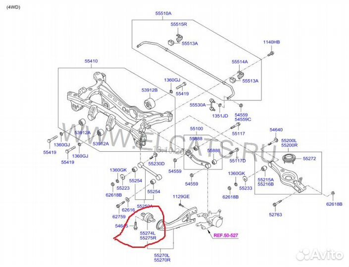 Сайлентблок рычага ix35 Tucson 55275-2S000