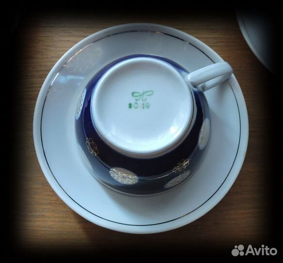 Чайный кобальтовый сервиз Полонне 1980-1991гг