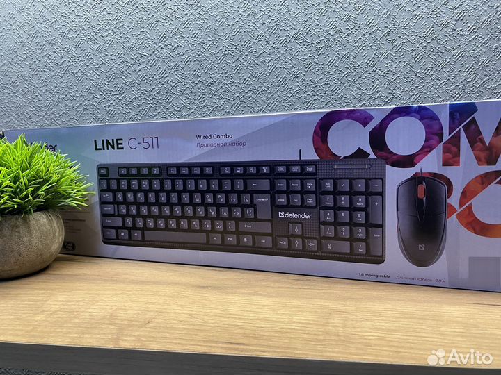 Клавиатура и мышь проводные новые Defender C-511