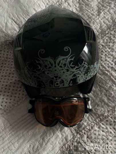 Горнолыжный шлем подростковый 57/58 очки