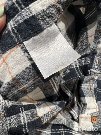 Рубашка в клетку для мальчика 86