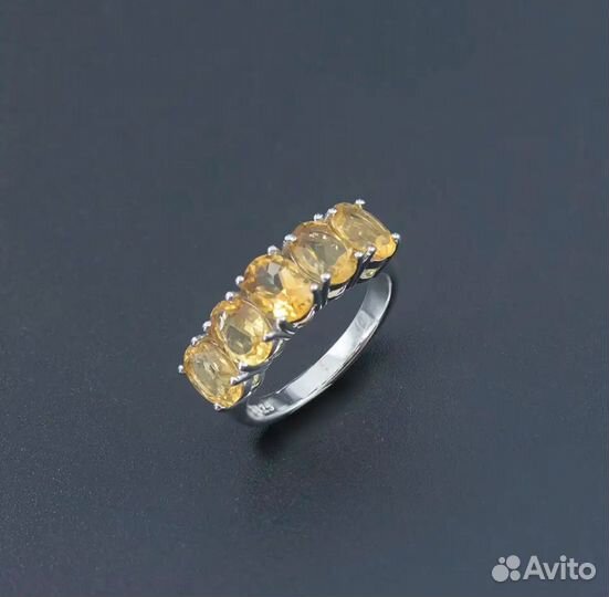 Кольцо с цитрином 15.6
