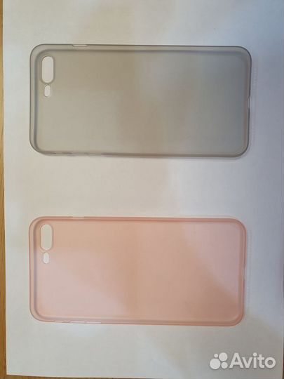 2 чехла для iPhone 8 plus (розовый и серый)