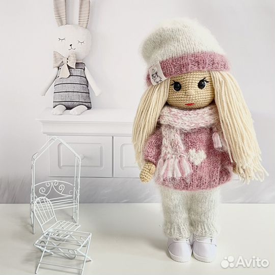 Вязаные игрушки кукла, кукла ручной работы