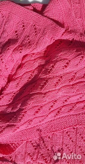 Плед хлопковый вязаный ручной работы