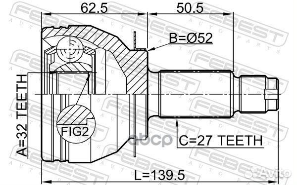 ШРУС внешний перед 0810B13MT Febest