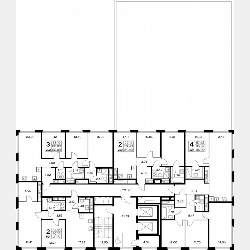 2-к. квартира, 69 м², 17/18 эт.