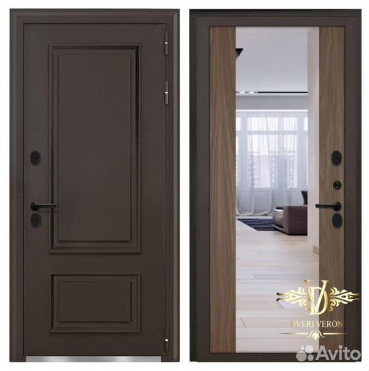 Дверь уличная Самури с зеркалом