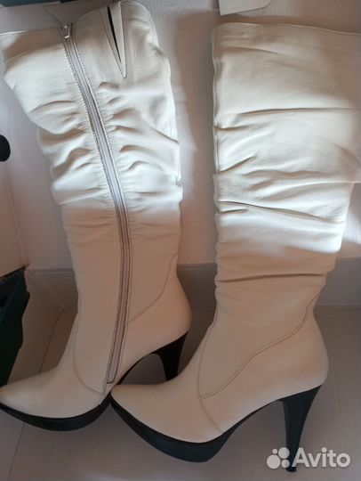 Кожаные сапоги