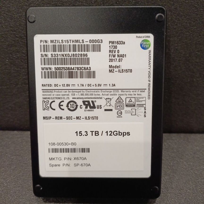 [X670A] Ssd Netapp 15.36tb 12gb X670a
