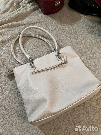 Сумка кожаная белая