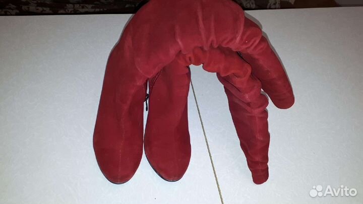 Сапоги зимние 34-35р красные