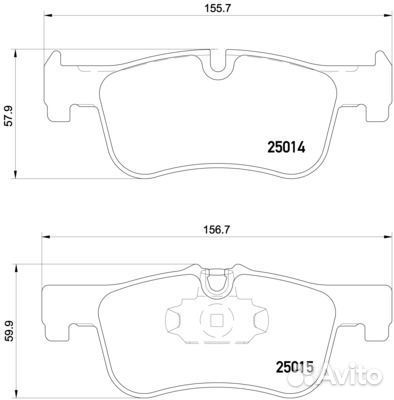 Колодки тормозные дисковые BMW: 1 10, 1 11, 2 13- brembo
