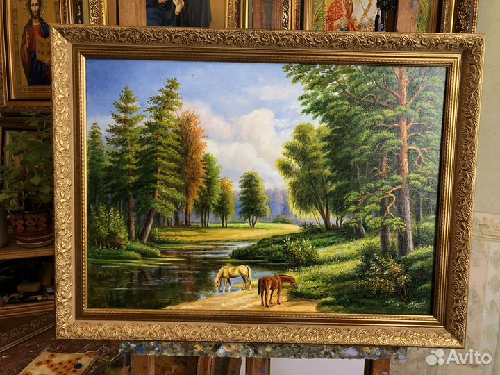 Картина маслом на холсте лошади