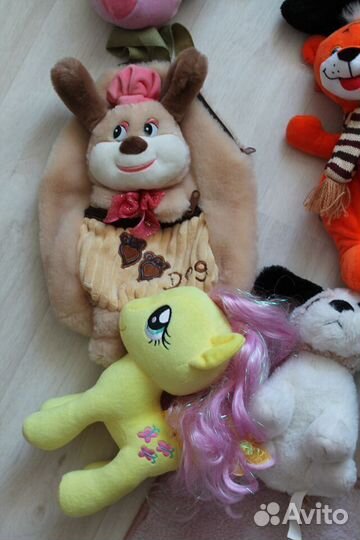 Детские мягкие игрушки мягкие и рюкзак собака