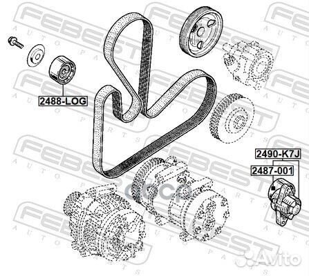 Натяжитель ремня 2490K7J Febest