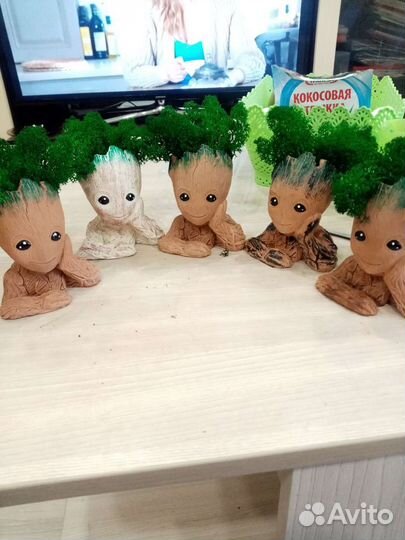 Гипсовое кашпо ручной работы