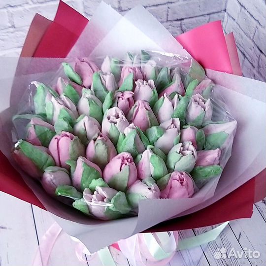 Сладкие букеты из зефира