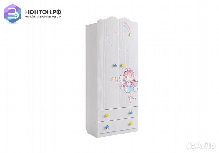 Шкаф двухстворчатый Чудо белый рамух