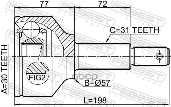 2110-TTF330 ШРУС наружный к-кт Ford Transit 25