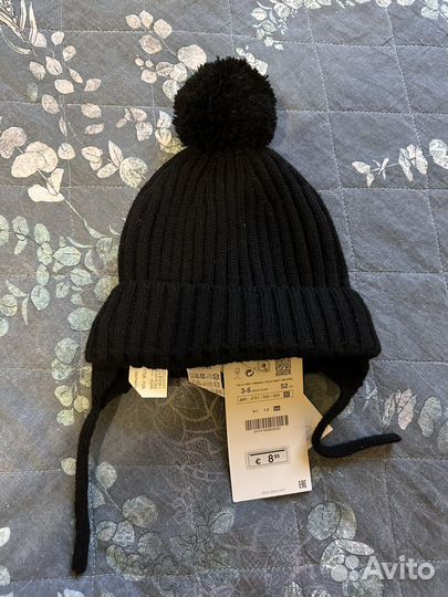 Черная шапка Zara 1-3 Y + снуд и варежки
