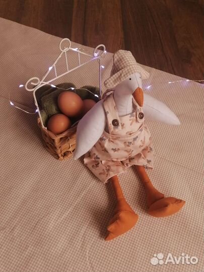 Интерьерная игрушка гусь в стиле тильда